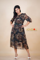 Multi Printed Flared Dress