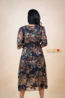 Multi Printed Flared Dress