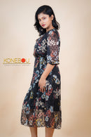 Multi Printed Flared Dress